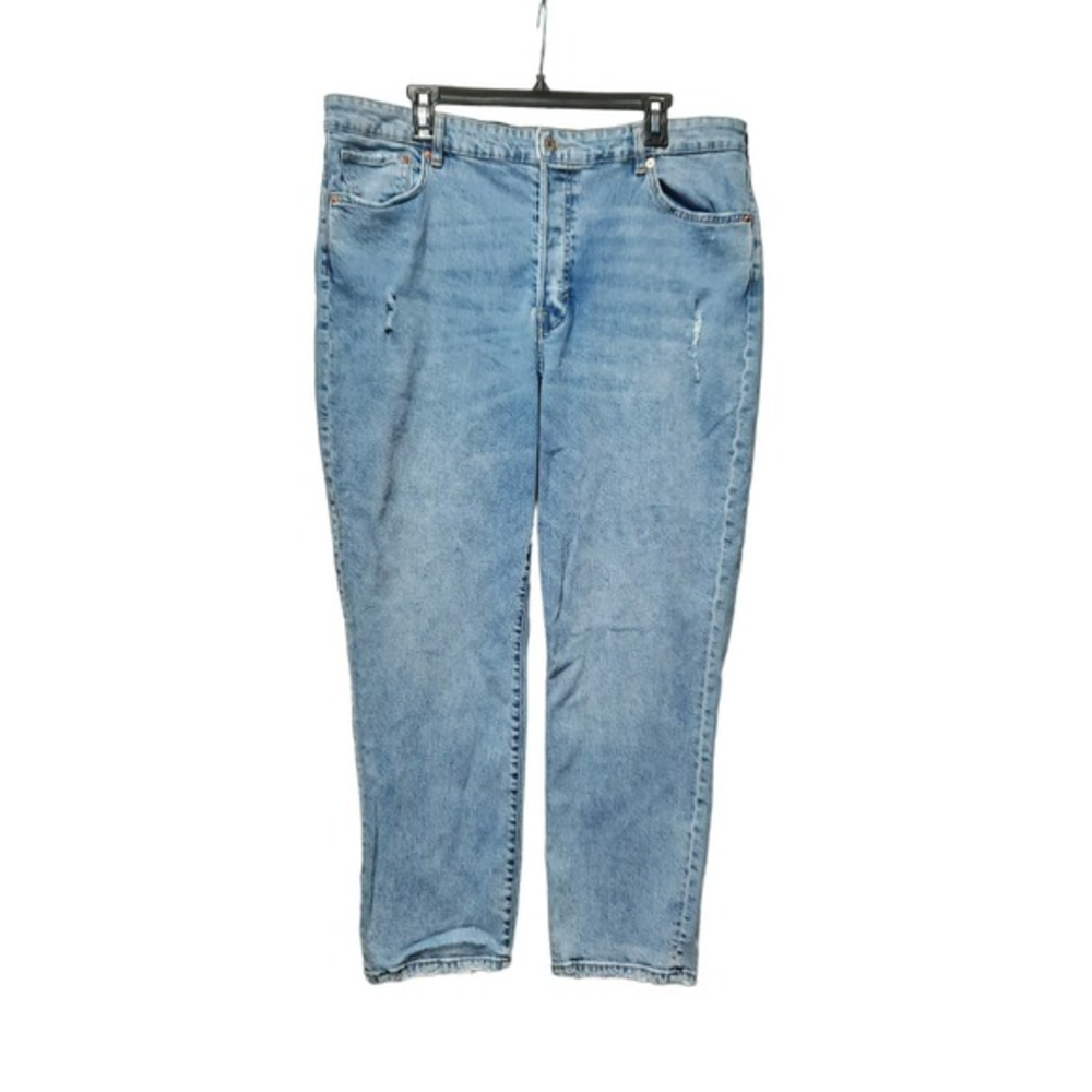 H&M Mom Jeans 18‎  Ultra High Waist Distressed Button Closure 5 Pocket